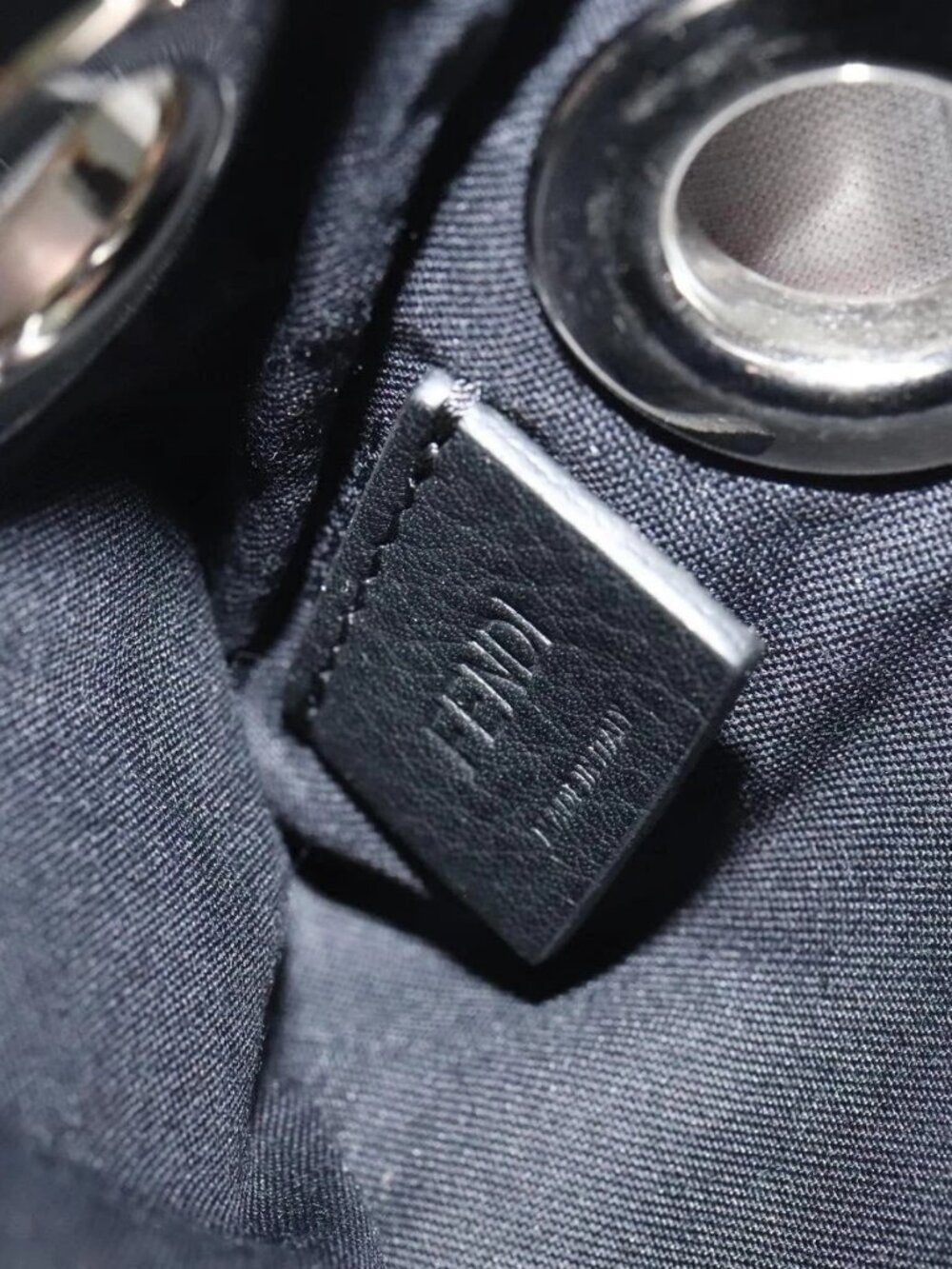 FENDI Triplet Clutch Bag Leather Black Auth 110887V - Picture 13 of 16